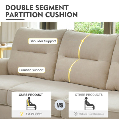 HOOOWOOO Meubles de salon 71 Canapé 3 places moderne en tissu rembourré