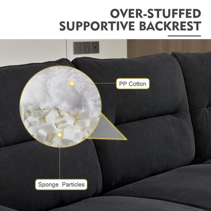 HOOOWOOO Meubles de salon 71 Canapé 3 places moderne en tissu rembourré