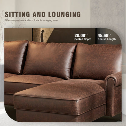 HOOOWOOO Meubles de salon Canapé en daim du milieu du siècle avec chaise longue