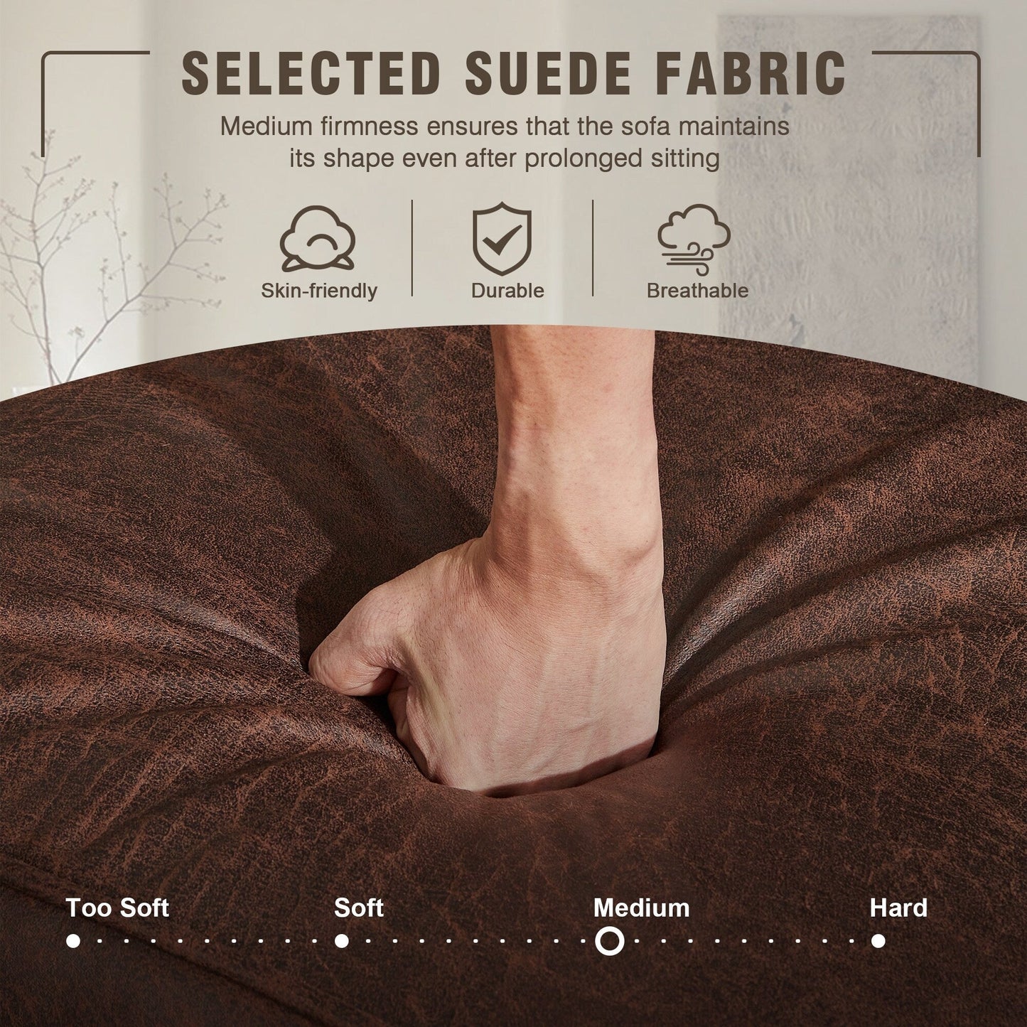 HOOOWOOO Meubles de salon Canapé en daim du milieu du siècle avec chaise longue