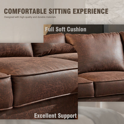 HOOOWOOO Meubles de salon Canapé en daim du milieu du siècle avec chaise longue