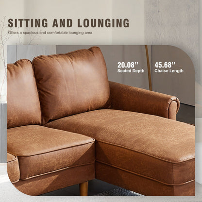 HOOOWOOO Meubles de salon Canapé en daim du milieu du siècle avec chaise longue