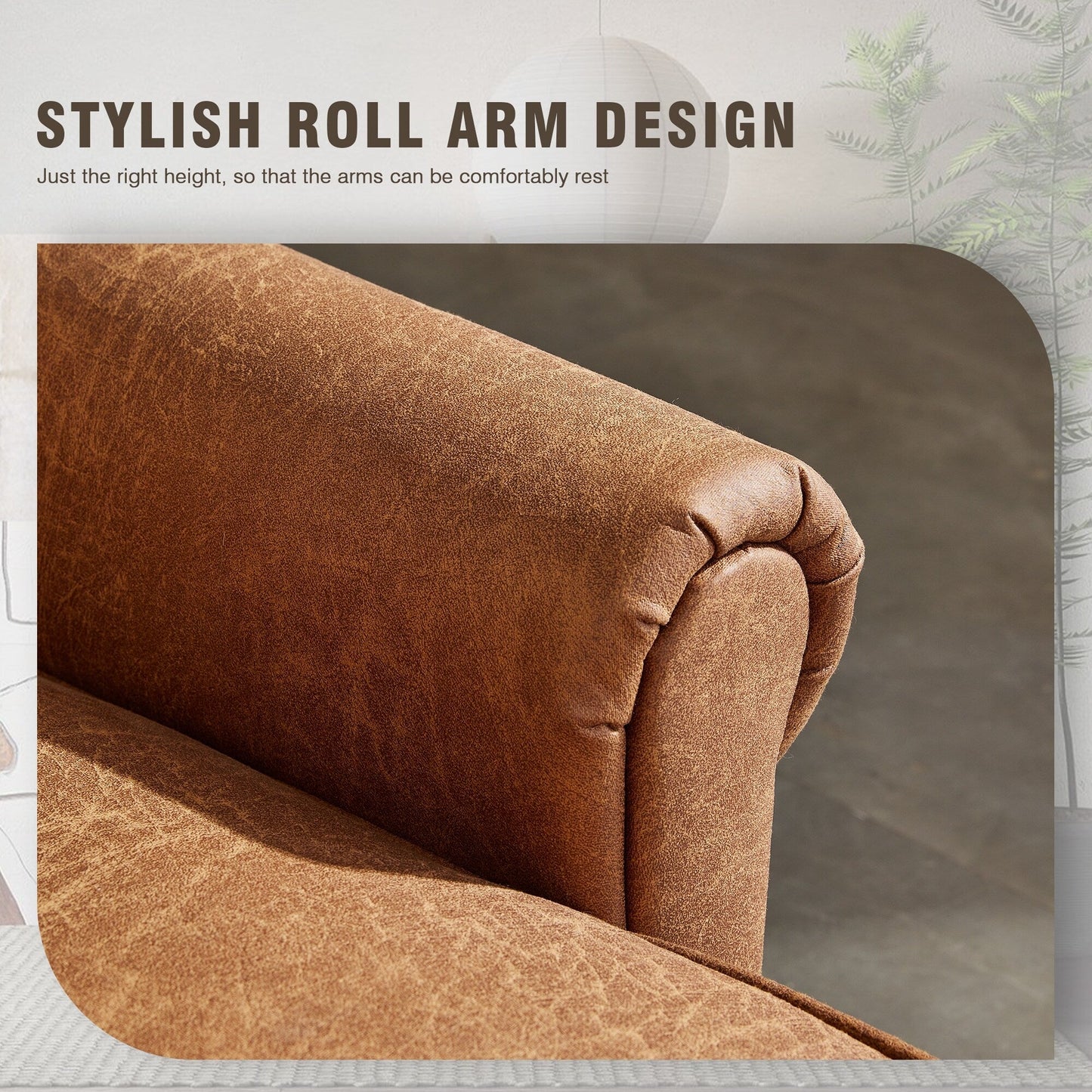 HOOOWOOO Meubles de salon Canapé en daim du milieu du siècle avec chaise longue