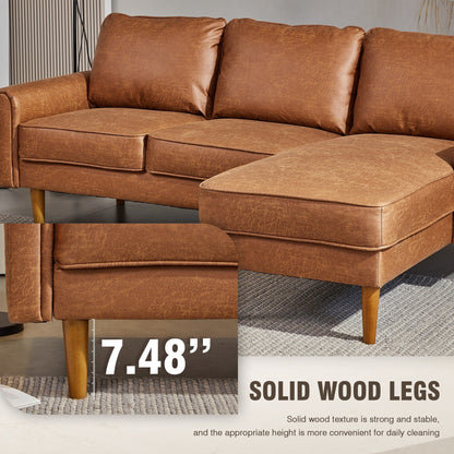 HOOOWOOO Meubles de salon Canapé en daim du milieu du siècle avec chaise longue