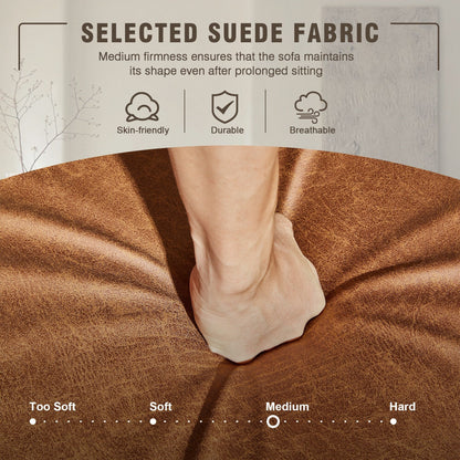 HOOOWOOO Meubles de salon Canapé en daim du milieu du siècle avec chaise longue