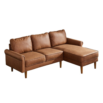 HOOOWOOO Meubles de salon Canapé en daim du milieu du siècle avec chaise longue