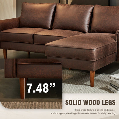 HOOOWOOO Meubles de salon Canapé en daim du milieu du siècle avec chaise longue