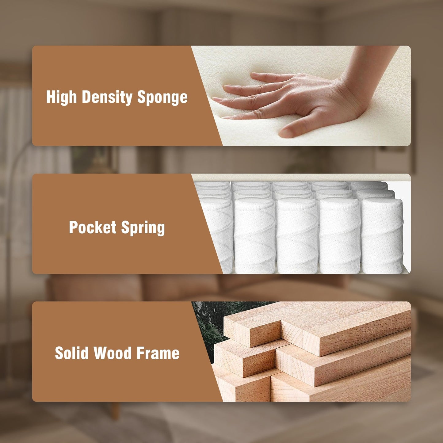 HOOOWOOO Meubles de salon Canapé en daim du milieu du siècle avec chaise longue