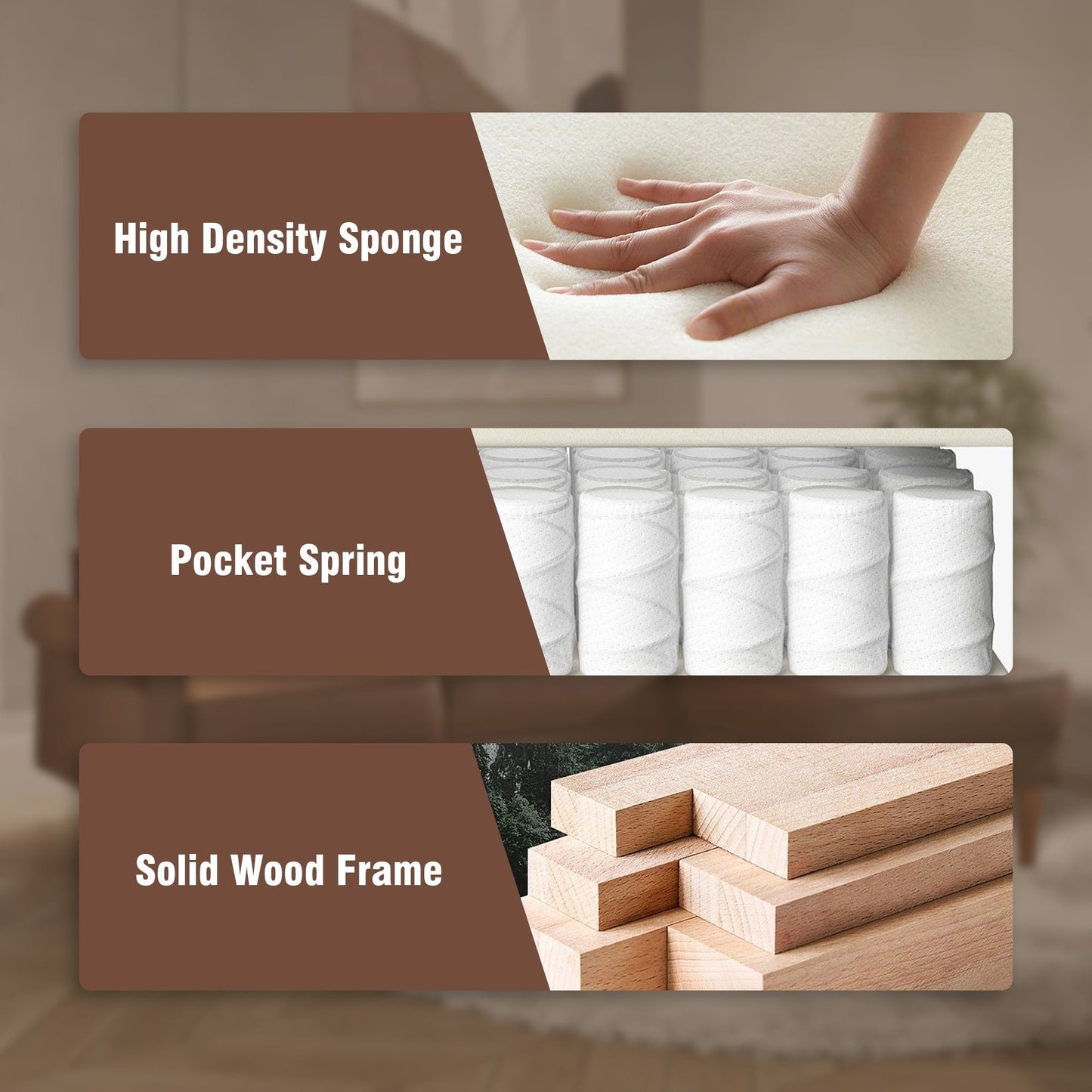 HOOOWOOO Meubles de salon Canapé en daim du milieu du siècle avec chaise longue