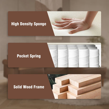 HOOOWOOO Meubles de salon Canapé en daim du milieu du siècle avec chaise longue