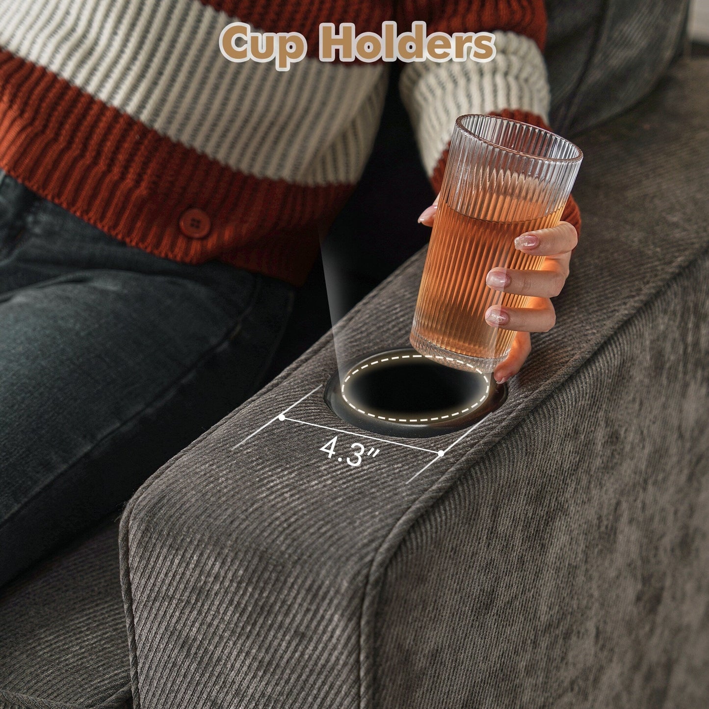 HOOOWOOO Meubles de salon Canapé-lit rembourré en velours côtelé moderne