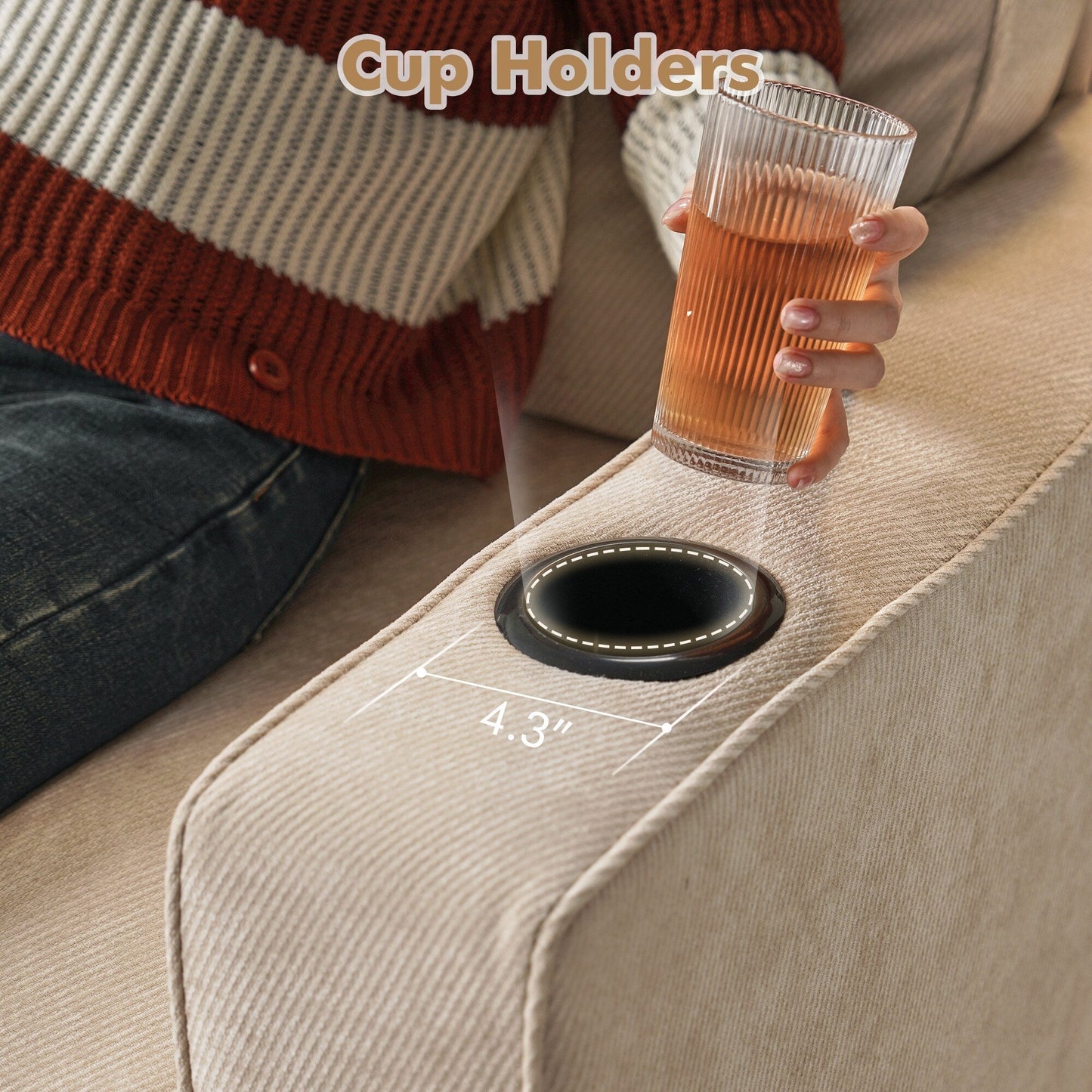 HOOOWOOO Meubles de salon Canapé-lit rembourré en velours côtelé moderne