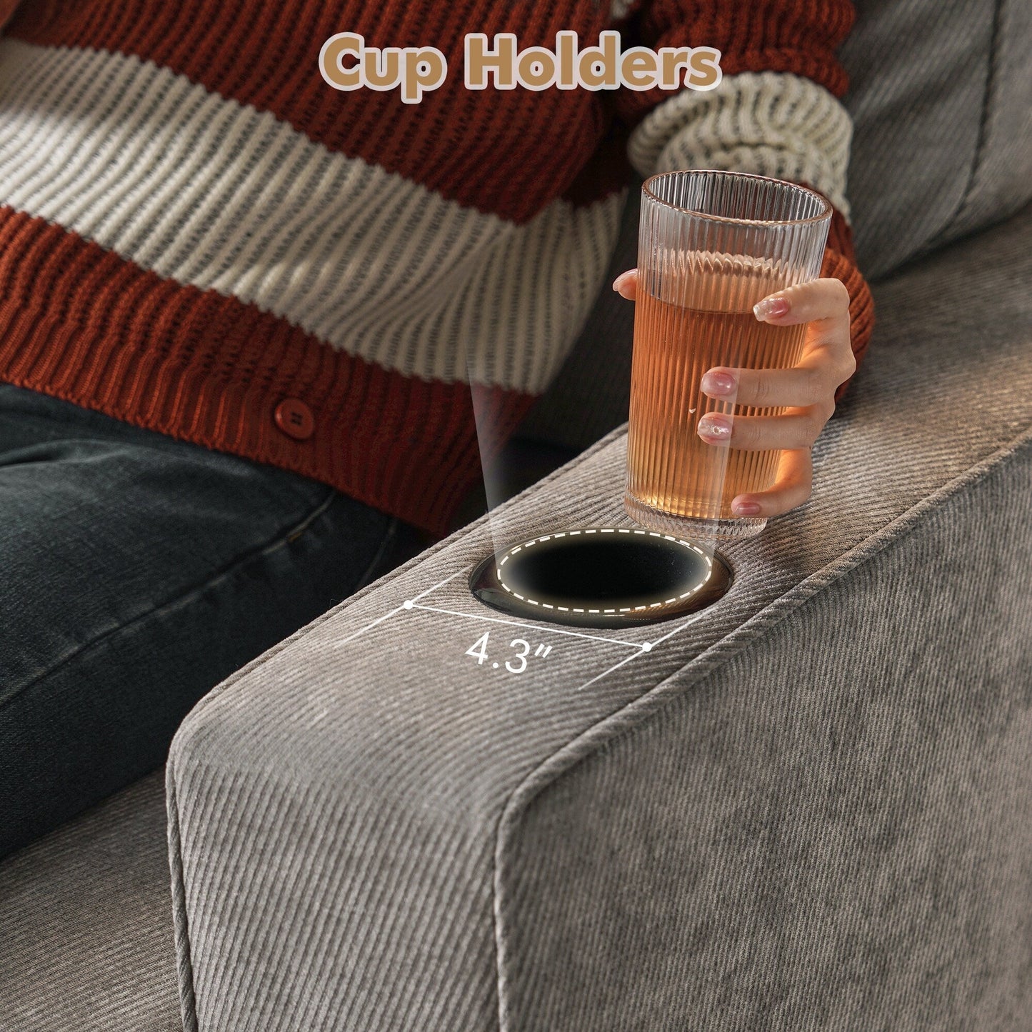 HOOOWOOO Meubles de salon Canapé-lit rembourré en velours côtelé moderne