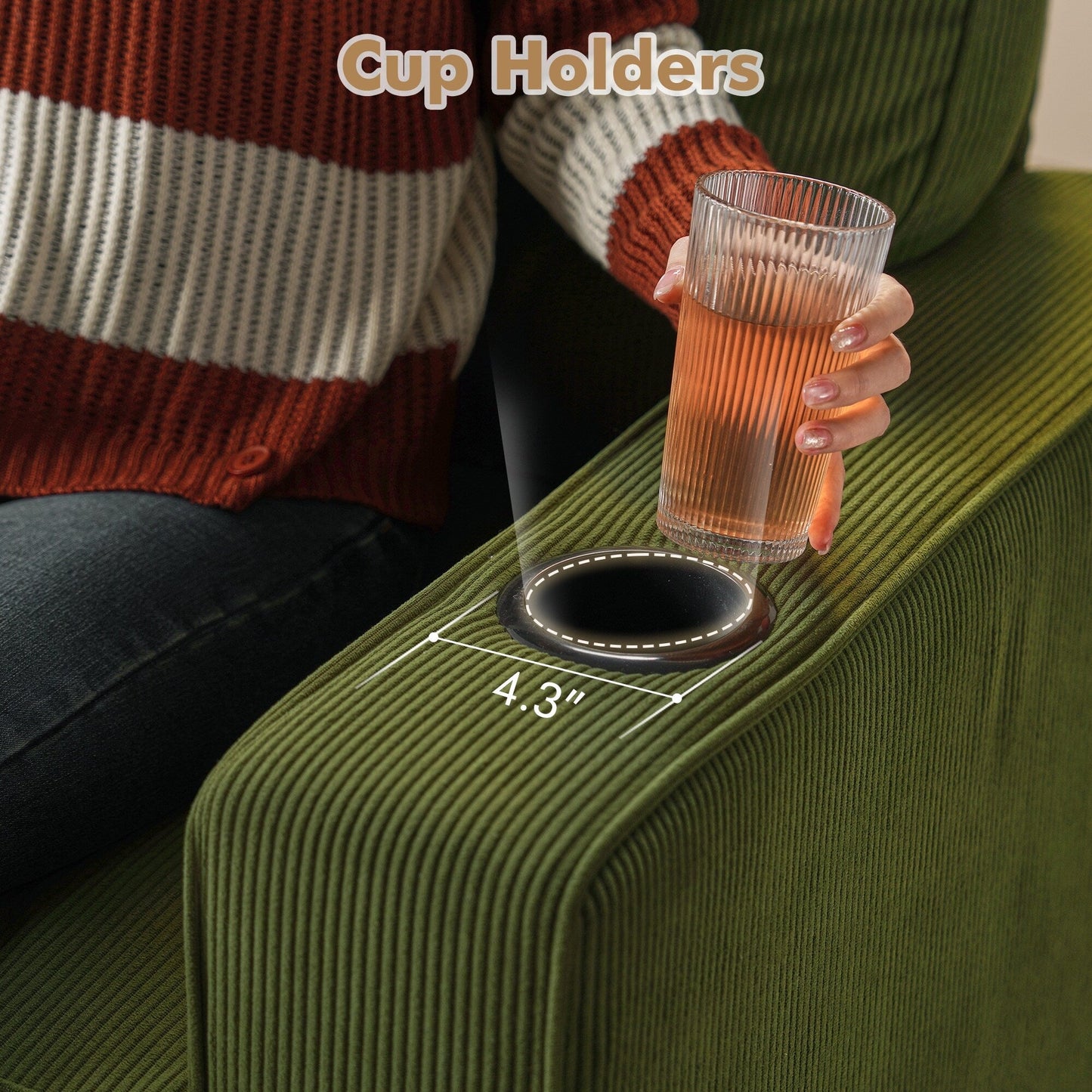 HOOOWOOO Meubles de salon Canapé-lit rembourré en velours côtelé moderne