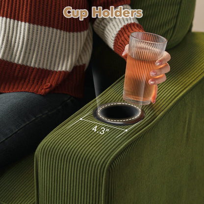 HOOOWOOO Meubles de salon Canapé-lit rembourré en velours côtelé moderne