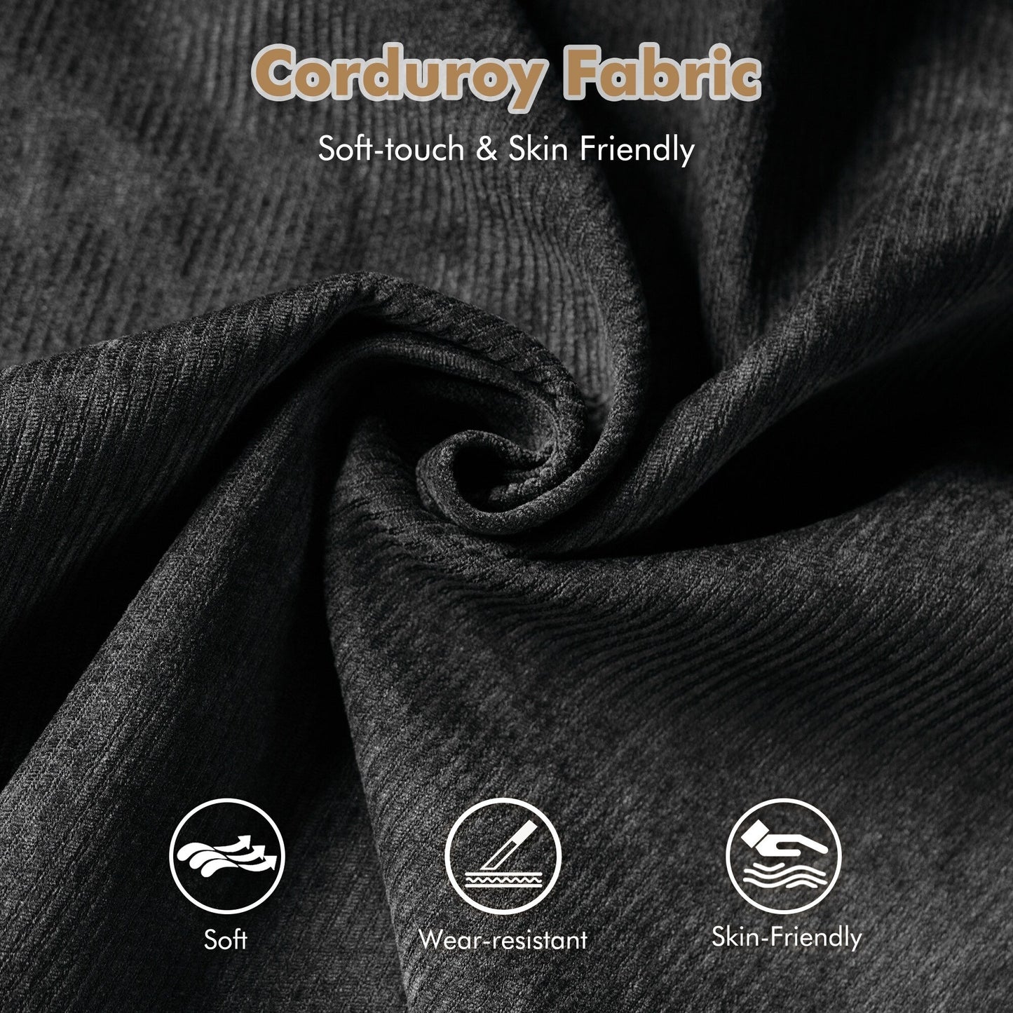 HOOOWOOO Meubles de salon Canapé-lit rembourré en velours côtelé moderne