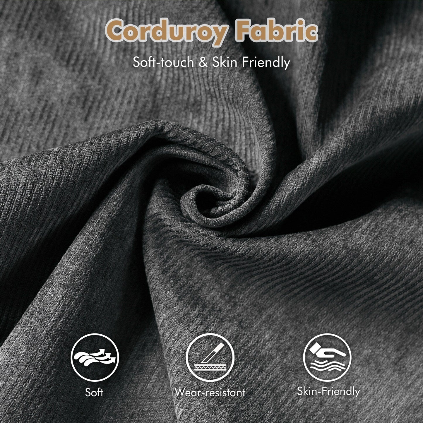 HOOOWOOO Meubles de salon Canapé-lit rembourré en velours côtelé moderne