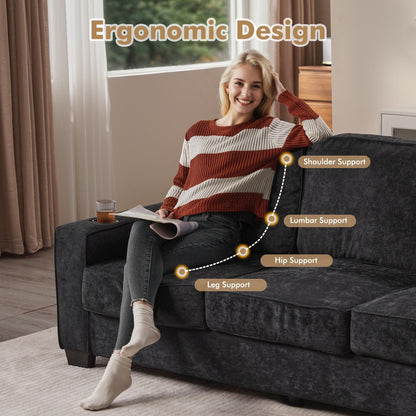 HOOOWOOO Meubles de salon Canapé-lit rembourré en velours côtelé moderne