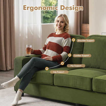 HOOOWOOO Meubles de salon Canapé-lit rembourré en velours côtelé moderne