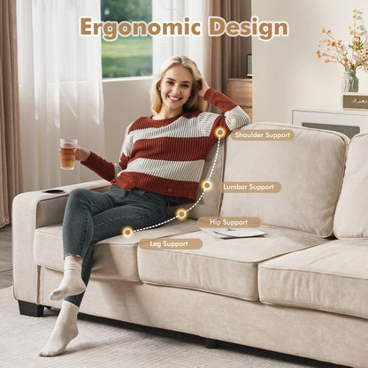 HOOOWOOO Meubles de salon Canapé-lit rembourré en velours côtelé moderne