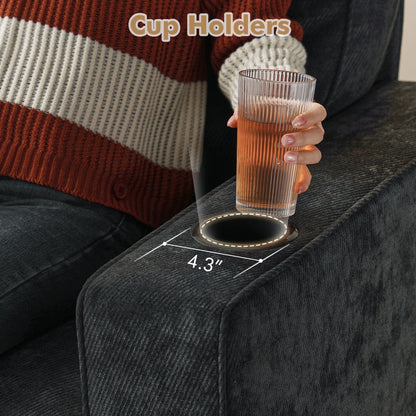 HOOOWOOO Meubles de salon Canapé-lit rembourré en velours côtelé moderne