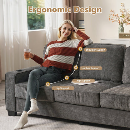 HOOOWOOO Meubles de salon Canapé-lit rembourré en velours côtelé moderne