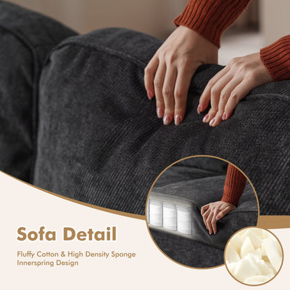 HOOOWOOO Meubles de salon Canapé-lit rembourré en velours côtelé moderne