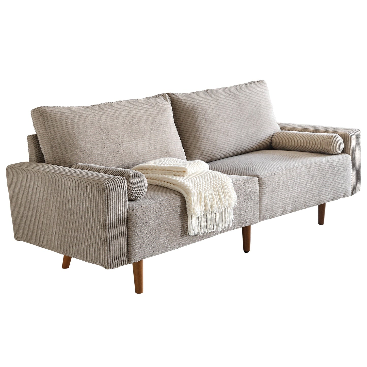 Canapé rembourré moderne du milieu du siècle HOOOWOOO avec coussins roulés