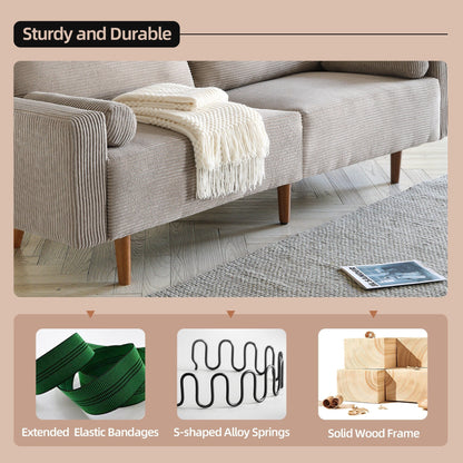 Canapé rembourré moderne du milieu du siècle HOOOWOOO avec coussins roulés