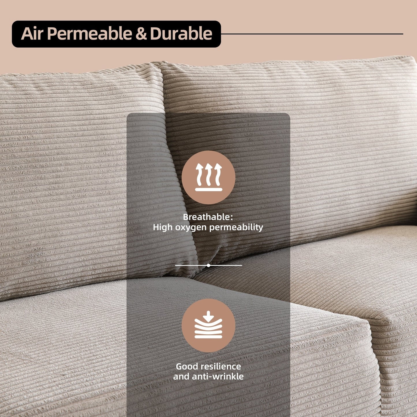 Canapé rembourré moderne du milieu du siècle HOOOWOOO avec coussins roulés