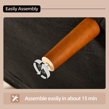 Canapé rembourré moderne du milieu du siècle HOOOWOOO avec coussins roulés