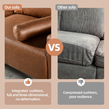 Canapé rembourré moderne du milieu du siècle HOOOWOOO avec coussins roulés