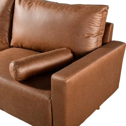 Canapé rembourré moderne du milieu du siècle HOOOWOOO avec coussins roulés