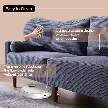 Canapé rembourré moderne du milieu du siècle HOOOWOOO avec coussins roulés