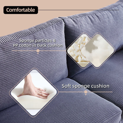 Canapé rembourré moderne du milieu du siècle HOOOWOOO avec coussins roulés