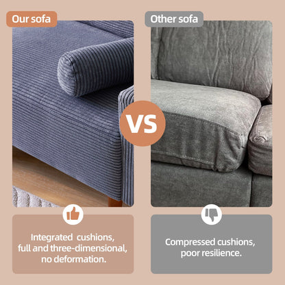 Canapé rembourré moderne du milieu du siècle HOOOWOOO avec coussins roulés