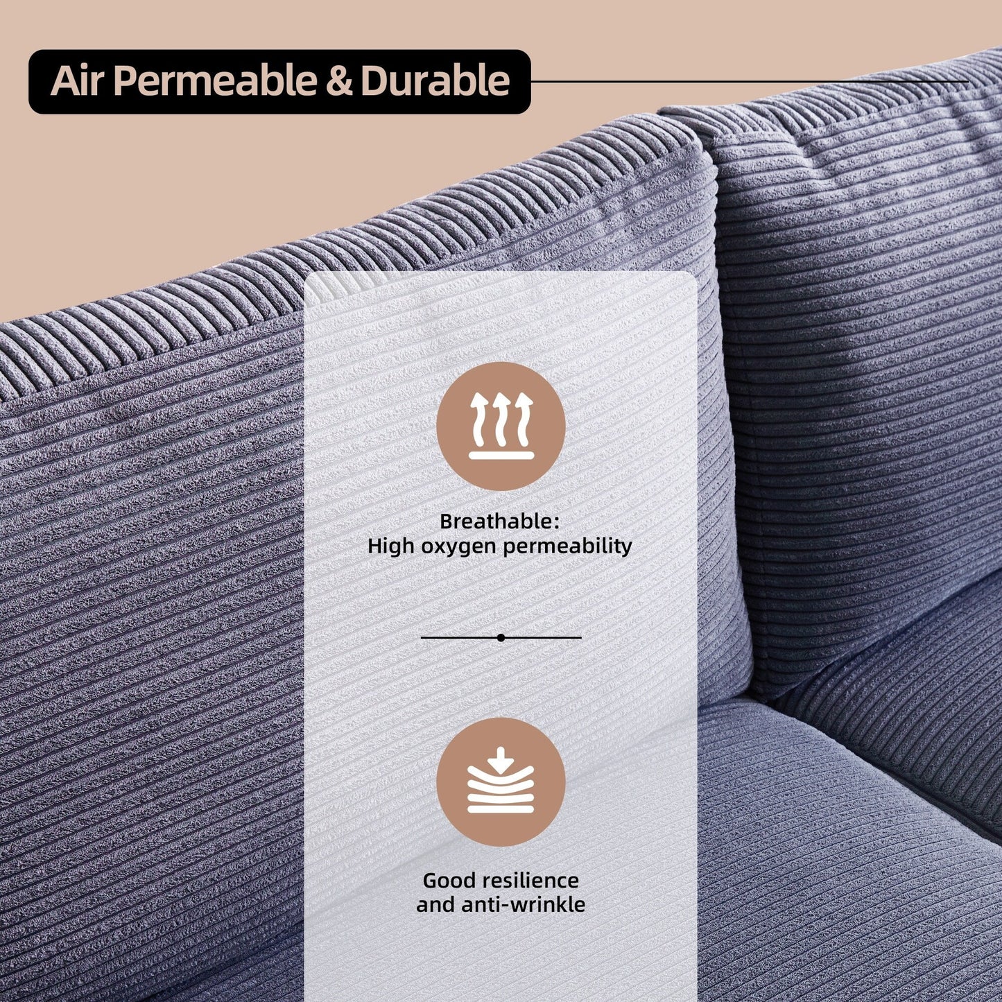 Canapé rembourré moderne du milieu du siècle HOOOWOOO avec coussins roulés