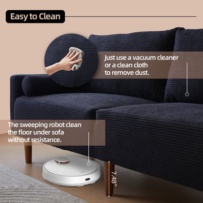 Canapé rembourré moderne du milieu du siècle HOOOWOOO avec coussins roulés