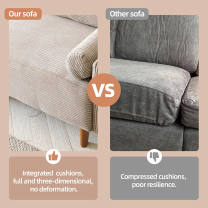 Canapé rembourré moderne du milieu du siècle HOOOWOOO avec coussins roulés