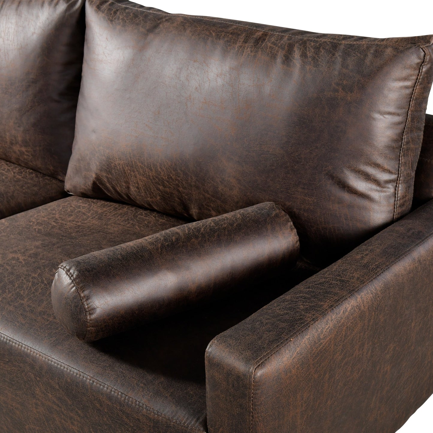 Canapé rembourré moderne du milieu du siècle HOOOWOOO avec coussins roulés