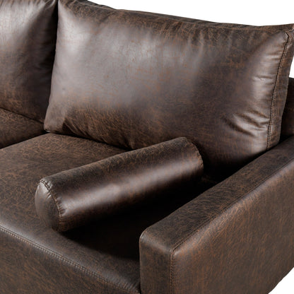 Canapé rembourré moderne du milieu du siècle HOOOWOOO avec coussins roulés