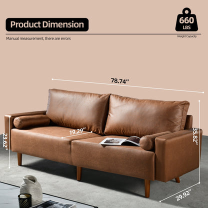 Canapé rembourré moderne du milieu du siècle HOOOWOOO avec coussins roulés