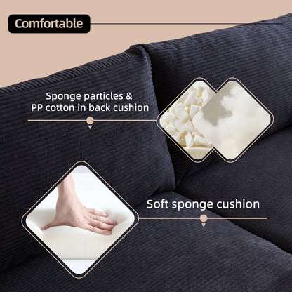 Canapé rembourré moderne du milieu du siècle HOOOWOOO avec coussins roulés