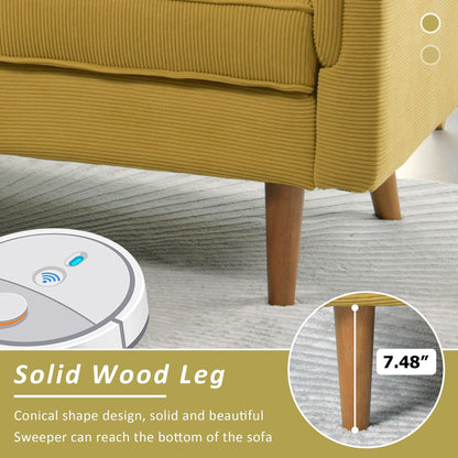 Canapé 3 places moderne en tissu polyester HOOOWOOO avec accoudoirs larges