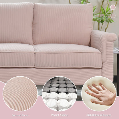 Canapé 3 places moderne en tissu polyester HOOOWOOO avec accoudoirs larges