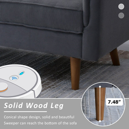 Canapé 3 places moderne en tissu polyester HOOOWOOO avec accoudoirs larges