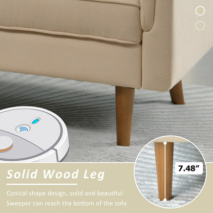 Canapé 3 places moderne en tissu polyester HOOOWOOO avec accoudoirs larges