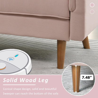 Canapé 3 places moderne en tissu polyester HOOOWOOO avec accoudoirs larges