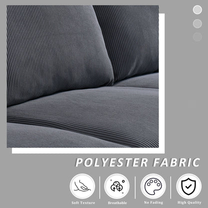 Canapé 3 places moderne en tissu polyester HOOOWOOO avec accoudoirs larges