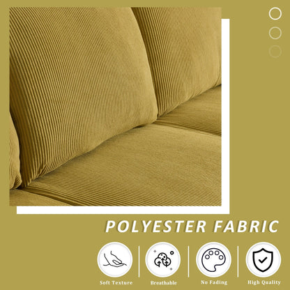 Canapé 3 places moderne en tissu polyester HOOOWOOO avec accoudoirs larges